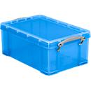 Really Useful Box opbergdoos, kunststof, met deksel, transparant blauw, 9 l