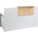 Reception desk Come-In, 1 panel, straight, width 1600 mm, white/maple finish