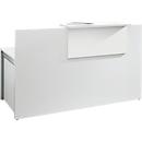 Reception desk Come-In, 1 panel, straight, width 1600 mm, white/white