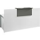 Reception desk Come-In, 1 panel, straight, width 1800 mm, white/graphite grey