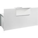 Reception desk Come-In, 1 panel, straight, width 1800 mm, white/white