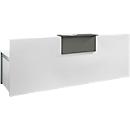 Reception desk Come-In, 1 panel, straight, width 2400 mm, white/graphite grey