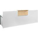 Reception desk Come-In, 1 panel, straight, width 2400 mm, white/maple finish