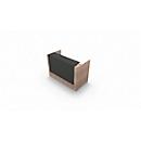 Reception desk Spezia, straight, W 1660 x D 880 x H 1130 mm, elm finish/grey leather
