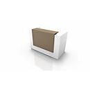 Reception desk Spezia, straight, W 1660 x D 880 x H 1130 mm, white/beige
