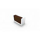 Reception desk Spezia, straight, W 1660 x D 880 x H 1130 mm, white/grey leather
