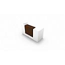 Reception desk Spezia, straight, W 2060 x D 880 x H 1130 mm, white/brown leather