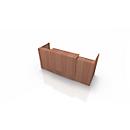 Reception desk Spezia, straight, W 2460 x D 880 x H 1130 mm, Canaletto walnut finish