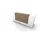 Reception desk Spezia, straight, W 2460 x D 880 x H 1130 mm, white/beige