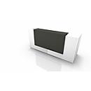 Reception desk Spezia, straight, W 2460 x D 880 x H 1130 mm, white/grey