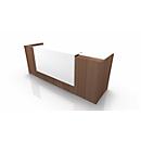 Reception desk Spezia, straight, W 2860 x D 880 x H 1130 mm, Canaletto walnut/white