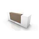 Reception desk Spezia, straight, W 2860 x D 880 x H 1130 mm, white/beige