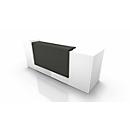 Reception desk Spezia, straight, W 2860 x D 880 x H 1130 mm, white/grey