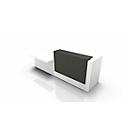 Reception desk Spezia, tray, right, W 3060 x D 1125 x H 1130 mm, white/grey