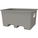 Rechteckbehälter Cemo, glasfaserverstärkter Kunststoff (GFK), grau, L 1190 x B 790 x H 600 mm, 400 l, mit Staplertaschen