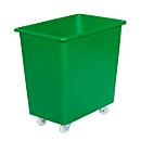 Rechthoekige container, kunststof, verrijdbaar, 135 l, groen