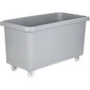 Rechthoekige container, kunststof, verrijdbaar, 450 l, grijs