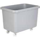 Rechthoekige container, kunststof, verrijdbaar, L 835 x B 550 mm, 227 l, grijs