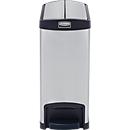 Recipiente do lixo com pedal Slim Jim Step- ON, em aço inoxidável, 30 litros, pedal no lado estreito