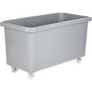 Recipiente rectangular, plástico, móvil, 450 l, gris