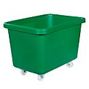 Rectangular bin, plastic, mobile, L 835 x W 550 mm, 227 L, green