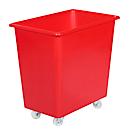 Rectangular container, plastic, mobile, 135 l, red