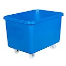 Rectangular container, plastic, mobile, 340 l, blue