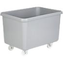Rectangular container, plastic, mobile, 340 l, grey