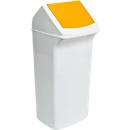 Recyclable waste collector Flip, 40 l, with lid, yellow