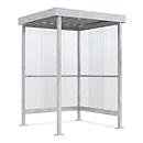 Refugio para fumadores WSM Jena, exterior, para 2-3 personas An 1550 x P 1550 x Al 2360 mm, galvanizado