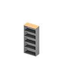 Regal ARLON OFFICE, 5 Ordnerhöhen, 4 variable Fachböden, B 900 x T 450 x H 2000 mm,