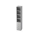 Regal mit 4 Schubladen, B 400 x T 420 x H 2200 mm, lichtgrau