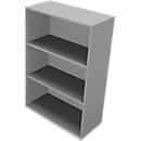 Regal PHENOR, aus Holz, 2 Böden, 3 OH, B 860 x T 430 x H 1310 mm, silber