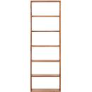 Regal Pombal, 6 Ordnerhöhen, erweiterbar, Spanplatte, B 740 x T 340 x H 2240 mm, Nussbaum