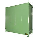 Regalcontainer BAUER CEN 33-2 IBC, Stahl, Doppelflügeltor, B 3510 x T 1480 x H 3445 mm, grün