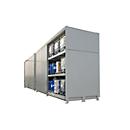 Regalcontainer BAUER CEN 65-3b IBC, Stahl, Schiebetor, B 7170 x T 2900 x H 4945 mm, grau