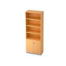 Regalschrank 6 OH, 2 OH geschlossen, B 800 x T 420 mm, Buche-Dekor