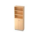Regalschrank 6 OH, 3 OH geschlossen, B 800 x T 420 mm, Ahorn-Dekor