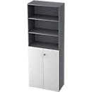 Regalschrank TOPAS LINE, 3 OH Regal/3 OH Türen, graphit/weiß