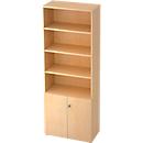 Regalschrank TOPAS LINE, 4 OH Regal/2 OH Türen, Ahorn/Ahorn