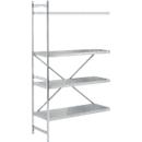 Regalsystem, Anbauregal, Edelstahl, gelochter Boden, H 2000 x B 1175 x T 500 mm
