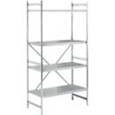 Regalsystem, Grundregal, Edelstahl, gelochter Boden, H 2000 x B 900 x T 600 mm