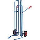 Reifenkarre Fetra 2032, bis 200 kg, für bis zu 8 Reifen mit Ø 450-750 mm, Vollgummibereifung, H 1510 mm, Stahl, brillantblau