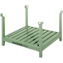 Rek met spijlen Schäfer Shop Select, L 1250 x B 850 x H 665 mm, resedagroen RAL 6011, tot 1000 kg, 4-voudig stapelbaar