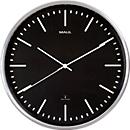 Reloj de pared radiocontrolado Maul MAULfly, negro, redondo, para interior ∅ 300 mm, cambio de hora automático, plástico y cristal con pila