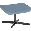 Repose-jambes Nowy Styl Barrique, pour fauteuil pivotant Barrique, jusqu'à 110 kg, revêtement en polyester/aluminium, bleu denim/noir