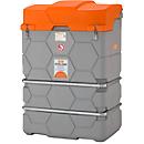 Réservoir d'huile usée CUBE, système complet, l. 1200 x P 1800 x H 1800 mm, 2500 L, avec filtre et égouttoir