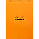 Rhodia Block No.18, 80 Blatt, DIN A4, 80 g/m², Kartoneinband, geheftet, Velinpapier, PEFC®-zertifiziert, liniert, mit Rand, orange