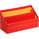 Rhodia Briefhalter, 2 Fächer, mit Trennwand, Kunstleder, 250 x 100 x 140 mm, mohnrot