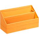 Rhodia Briefhalter, 2 Fächer, mit Trennwand, Kunstleder, 250 x 100 x 140 mm, orange